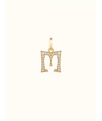 PENDENTIF LETTRE M GRAND MODELE PAVÉ outlet