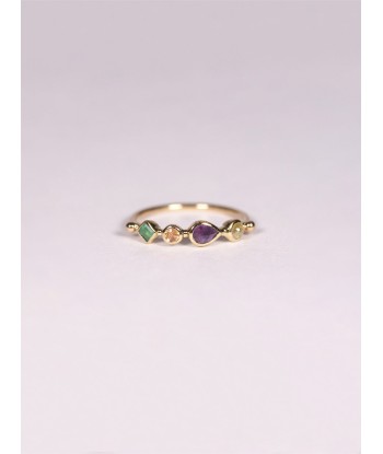 BAGUE EMERAUDE, SAPHIR ORANGE, AMETHYSTE ET DIAMANT online