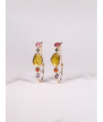 BOUCLES D'OREILLES POISSARDES TOURMALINE JAUNE store