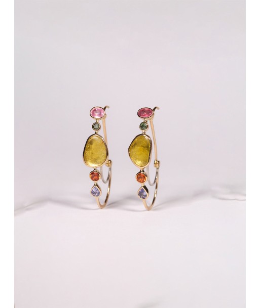 BOUCLES D'OREILLES POISSARDES TOURMALINE JAUNE store