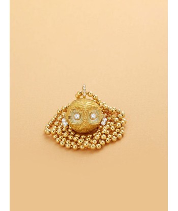 PENDENTIF CHOUETTE OR JAUNE ET DIAMANT pas cher