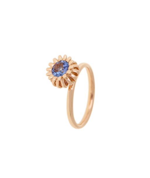 BAGUE POPPY OR ROSE 18K TANZANITE une grave pollution 