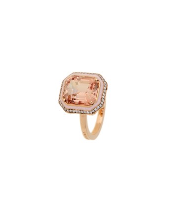 BAGUE MINA OR ROSE 18K, TOURMALINE & DIAMANTS à prix réduit toute l'année