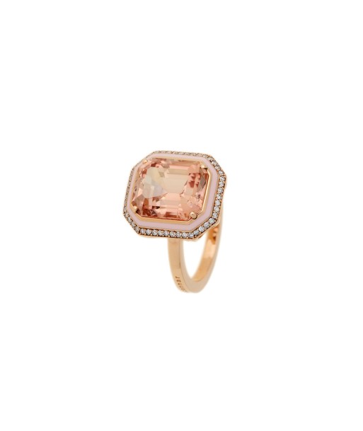 BAGUE MINA OR ROSE 18K, TOURMALINE & DIAMANTS à prix réduit toute l'année