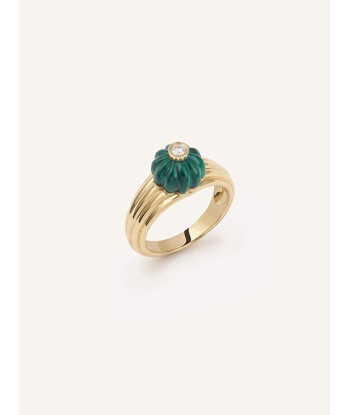 BAGUE GELATO MALACHITE ET DIAMANT français