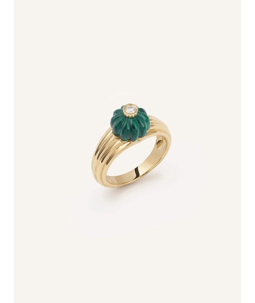 BAGUE GELATO MALACHITE ET DIAMANT français