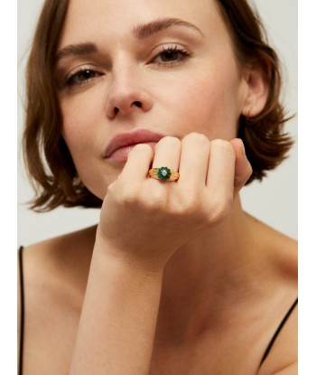 BAGUE GELATO MALACHITE ET DIAMANT français