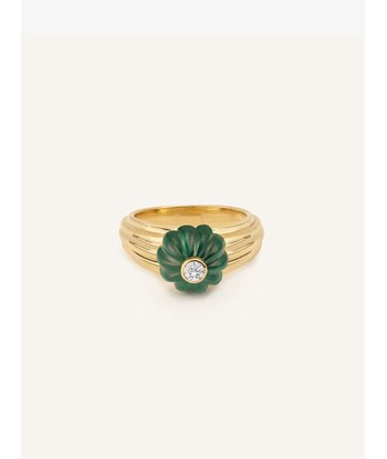 BAGUE GELATO MALACHITE ET DIAMANT français