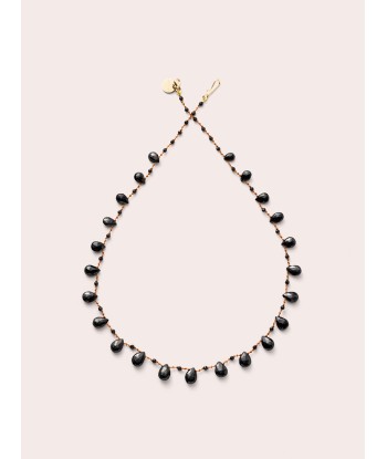 COLLIER WHITNEY DROPS & BEADS SPINELLE NOIRE français