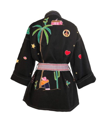 KIMONO MEXICAIN NOIR solde