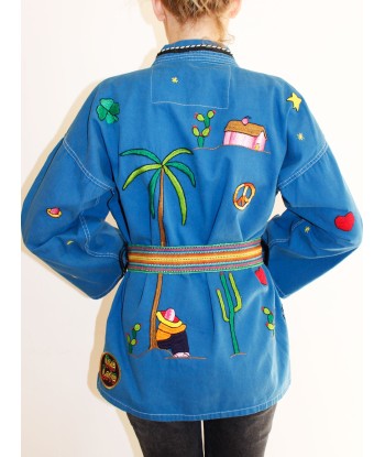 KIMONO MEXICAIN BLEU pas cher