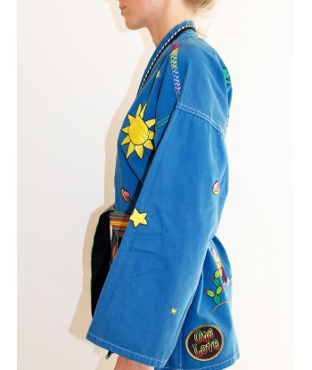 KIMONO MEXICAIN BLEU pas cher