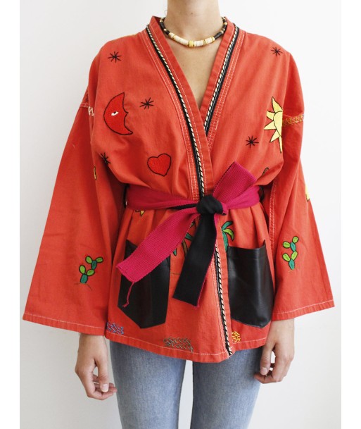 KIMONO MEXICAIN ROUGE Toutes les collections ici