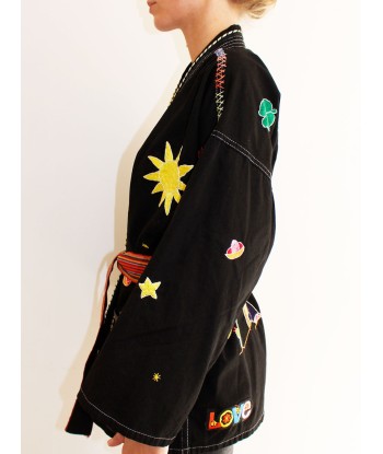 KIMONO MEXICAIN NOIR solde