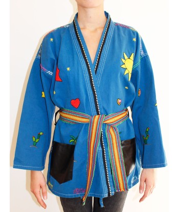 KIMONO MEXICAIN BLEU pas cher