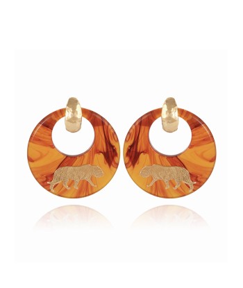 BOUCLE D'OREILLE TIGRE ACETATE OR pas cher chine