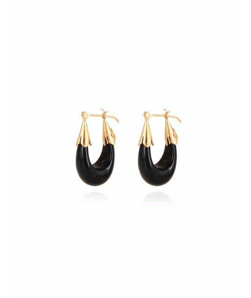 BOUCLES D'OREILLES ECUME PETIT MODELE NOIR le des métaux précieux