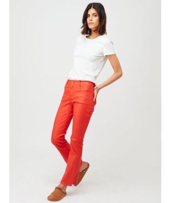 PANTALON DEAN CUIR PLONGÉ ROUGE destockage