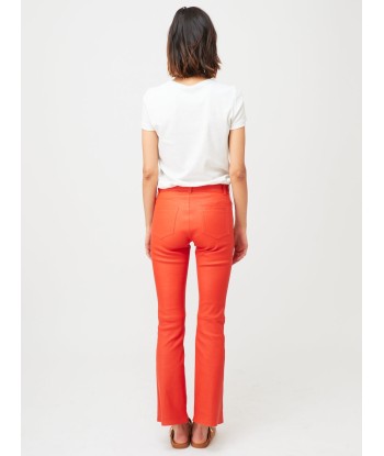 PANTALON DEAN CUIR PLONGÉ ROUGE destockage