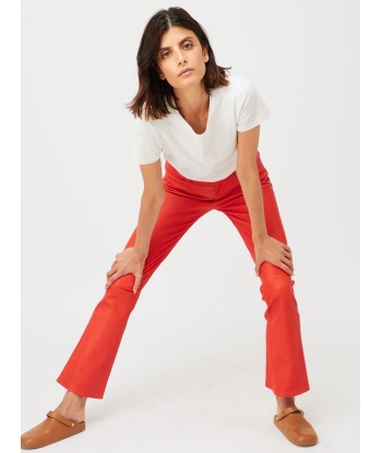 PANTALON DEAN CUIR PLONGÉ ROUGE destockage