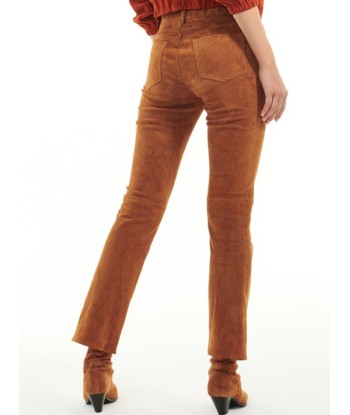 PANTALON DEAN CUIR VELOURS MARRON plus qu'un jeu 