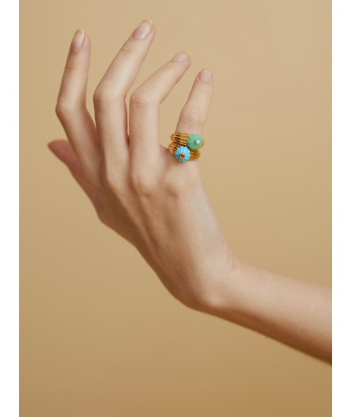 BAGUE GELATO TURQUOISE ET TOURMALINE acheter en ligne