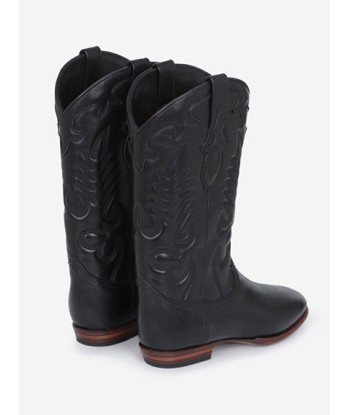 BOTTES SANTIAG MIDNIGHT CUIR NOIRES la livraison gratuite