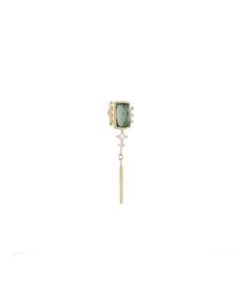 BOUCLE D'OREILLE STUD TOURMALINE VERTE pas chere