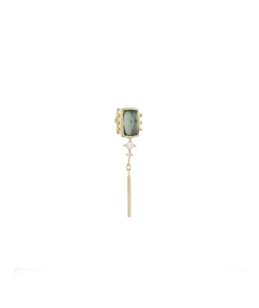 BOUCLE D'OREILLE STUD TOURMALINE VERTE pas chere