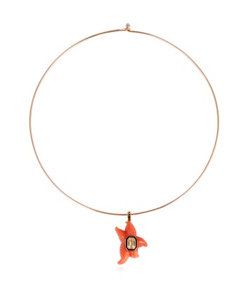 PENDENTIF ÉTOILE DE MER CORAIL d'Europe débarque