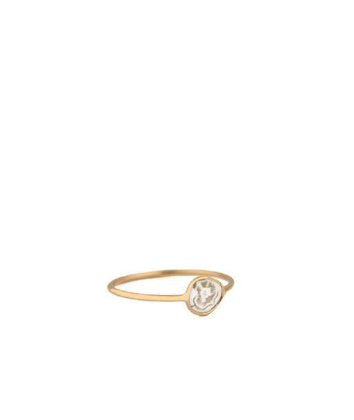 BAGUE OR JAUNE 14K DIAMANT GRIS commande en ligne