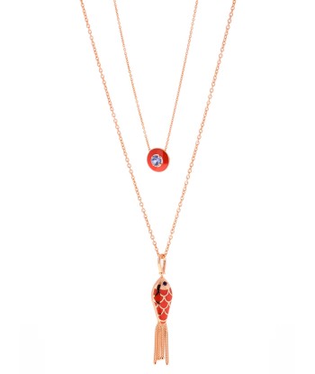 COLLIER OR ROSE EMAIL TANZANITE en ligne