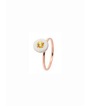 BAGUE OR ROSE EMAIL & SAPHIR JAUNE Livraison rapide