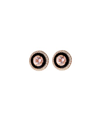 BOUCLE D'OREILLE DIAMANTS & EMAIL & MORGANITE Amélioration de cerveau avec