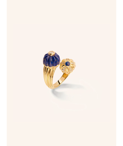 BAGUE DOUBLE GELATO LAPIS-LAZULI ET DIAMANTS pas cher